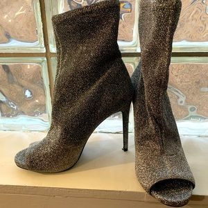 Jessica Simpson Rinnah Open Toe Sparkle Boots SZ 10m